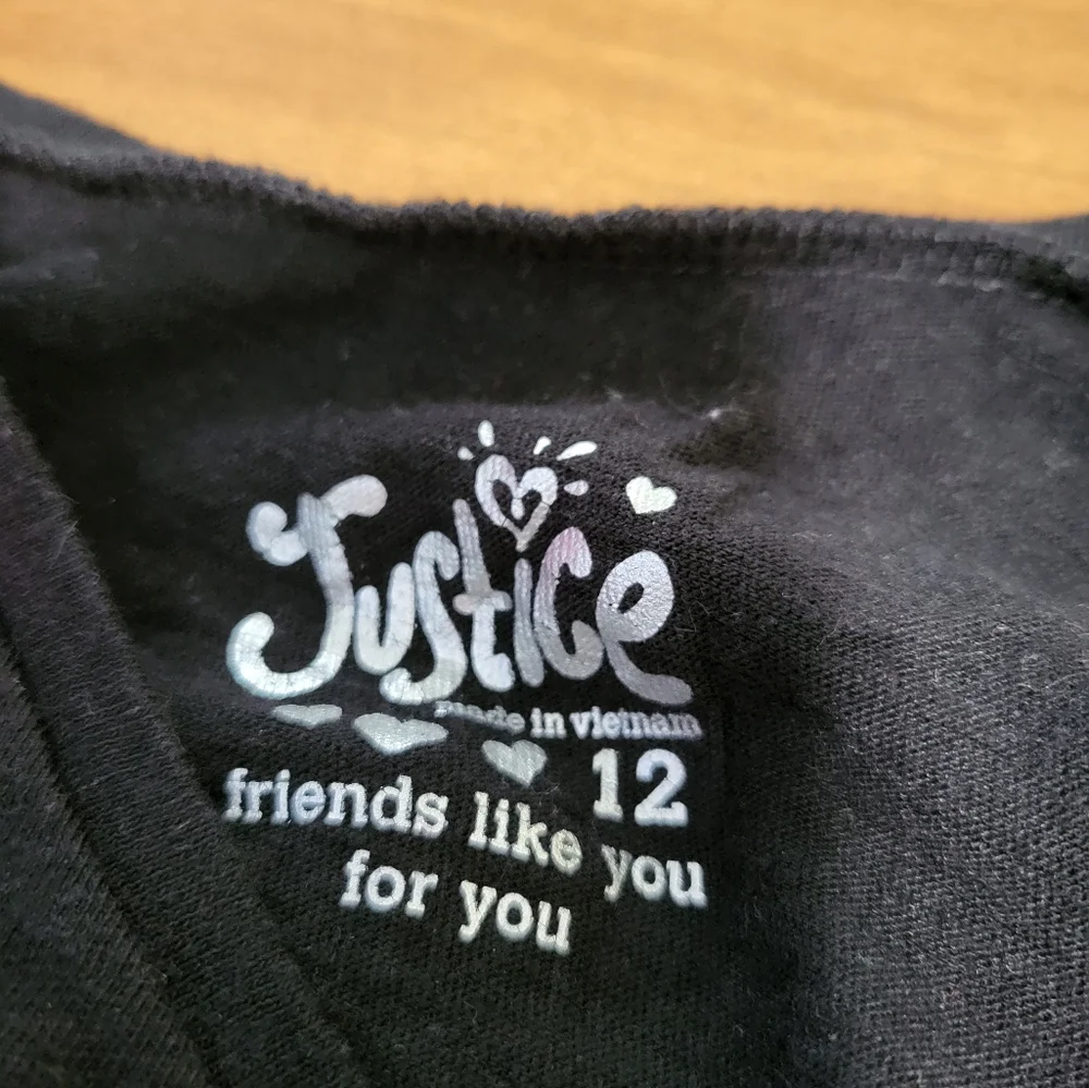 Justice black and pink tank  girls 12  #892